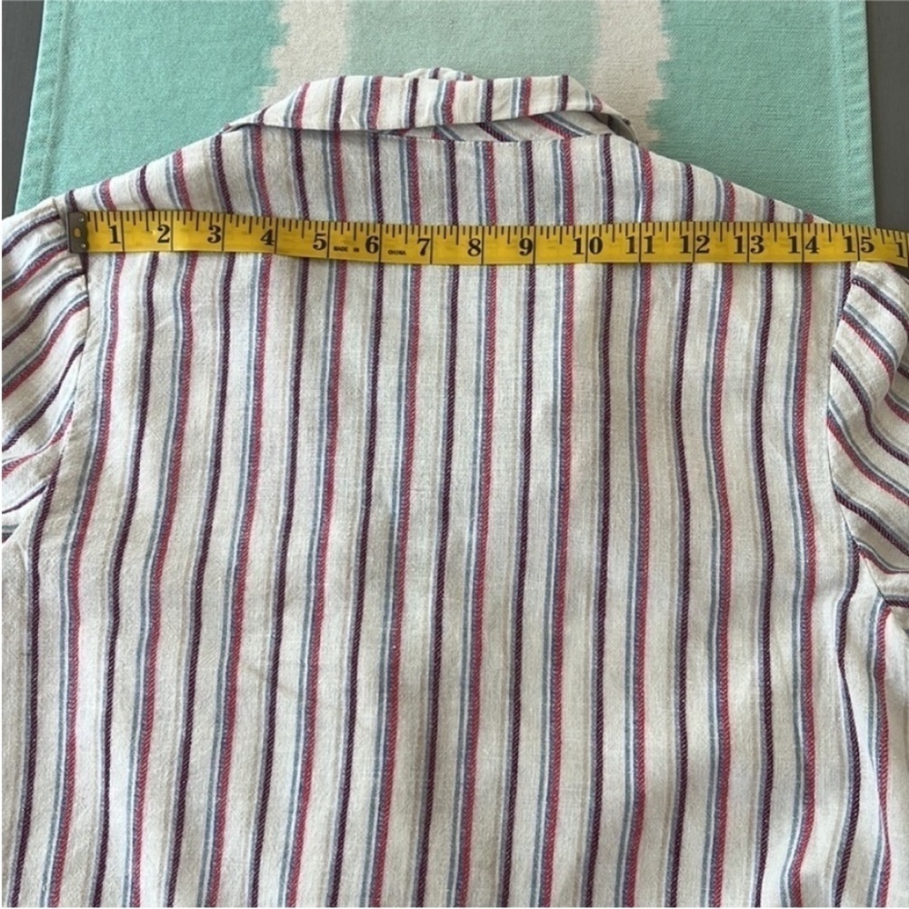 Anthropologie Dolan Linen Blend Striped Double Breasted Anna Blazer - Picture 13 of 14